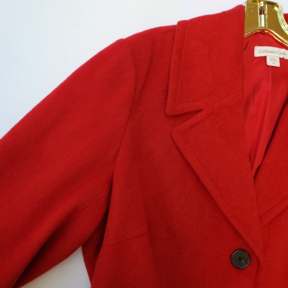 Coldwater Creek Wool Jacket Red Coat Size 16 - EUC! - Picture 12 of 16